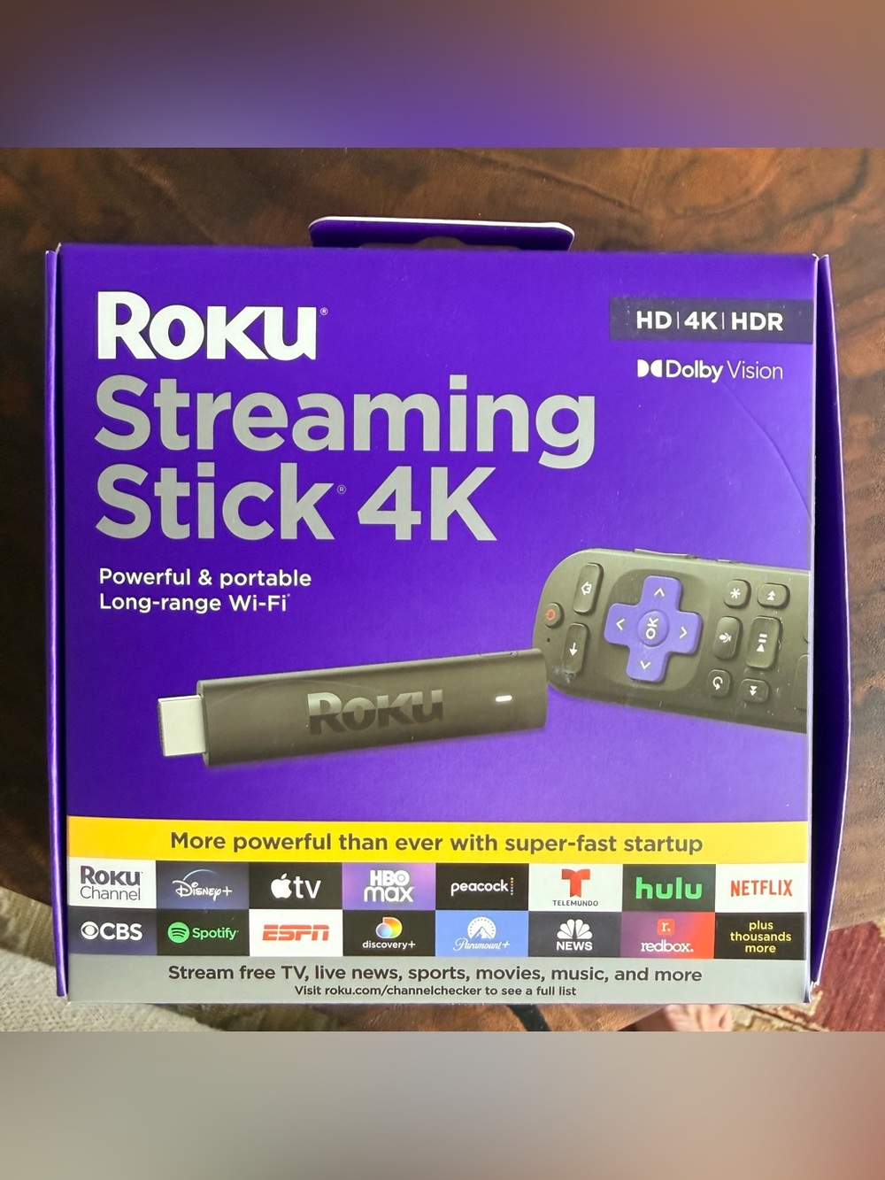 Open Box Roku Streaming Stick 4K Device 4K HDR & Dolby Vision Voice/TV Control
